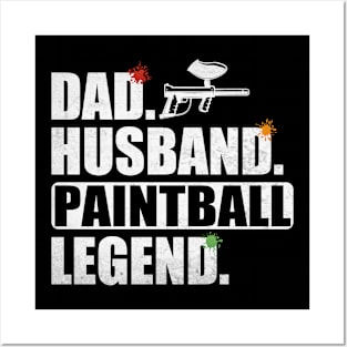 Funny Paintball Dad Husband Legend Paintball Father's Day Posters and Art